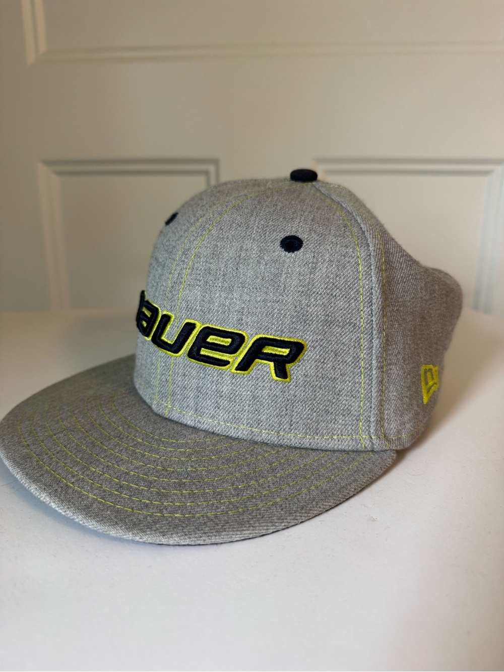 Bauer Kids Gray Hat with Neon Yellow Logo